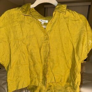 Linen Crop Dolman Shirt